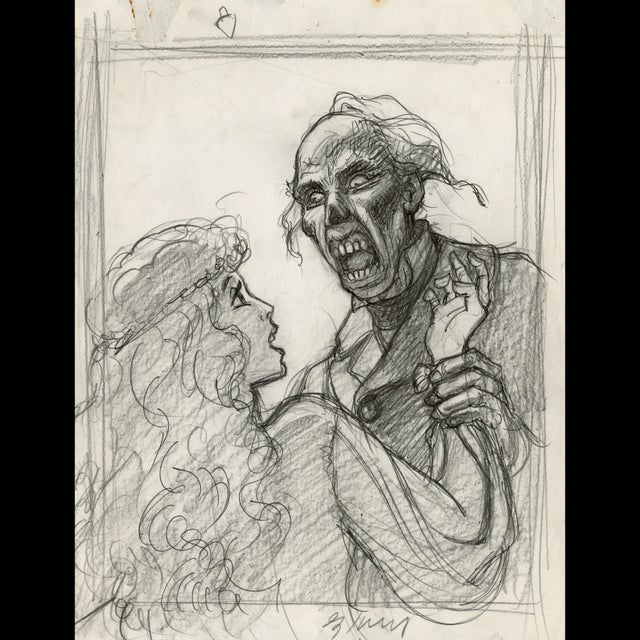 Phantom of the Opera - The Death Mask - Rough Sketch - Greg Hildebrandt - 122388 Comic Art