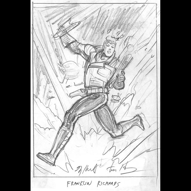 Franklin Richards '94 Marvel Masterpieces Unused Preliminary Sketch - Greg and Tim Hildebrandt - 105423 Comic Art
