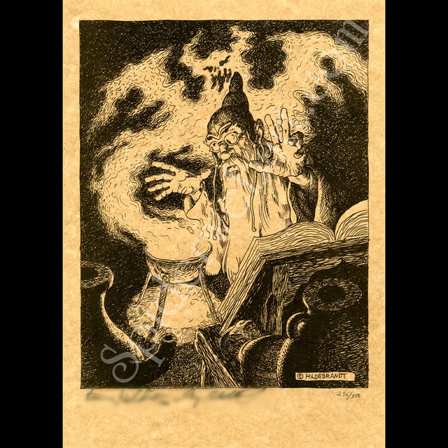 The Wizard, Parchment Print - Greg and Tim Hildebrandt - 100076 Comic Art