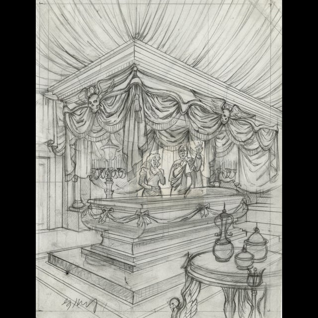 Phantom of the Opera - The Phantom's Bed Chamber - Developed Sketch - Greg Hildebrandt - 122386 Comic Art
