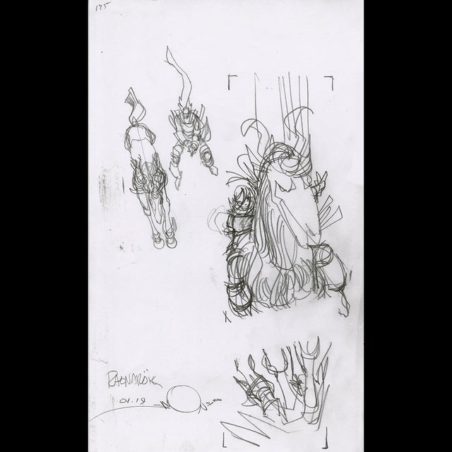 117332 - Walt Simonson - Ragnarok Sketch Comic Art