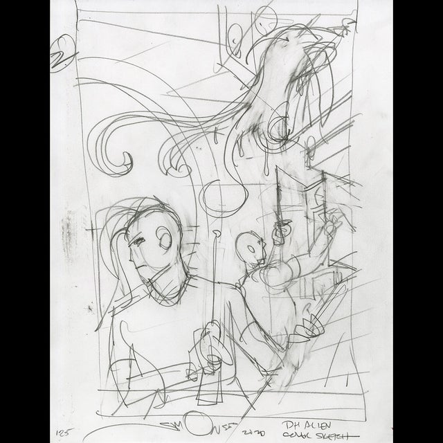 117360 - Walt SImonson - Alien Cover Sketch Comic Art