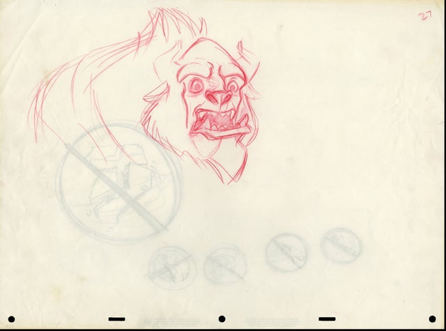 121707 - Disney Animation Beast Sketch 3 Comic Art