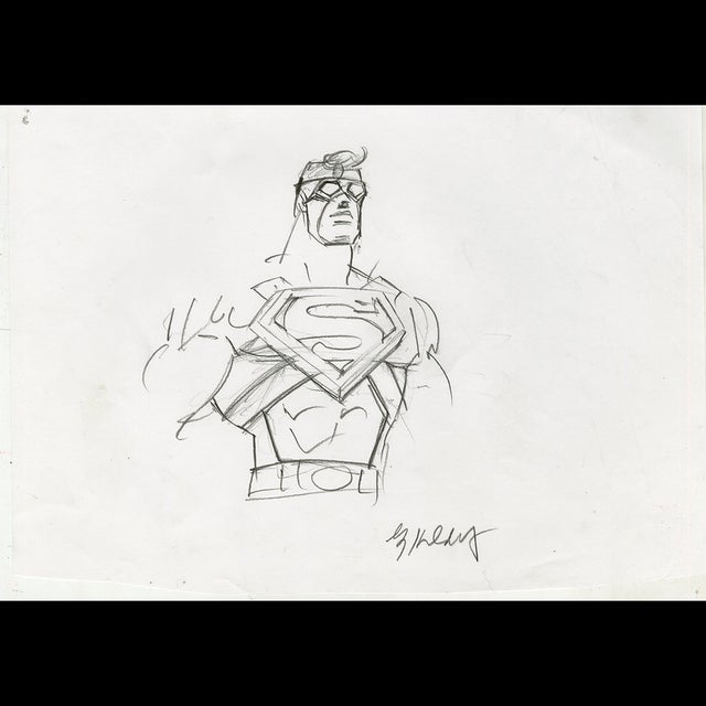 What If Stan Lee Created the DC Universe: Superman Bust Preliminary Sketch - Greg Hildebrandt - 116073 Comic Art