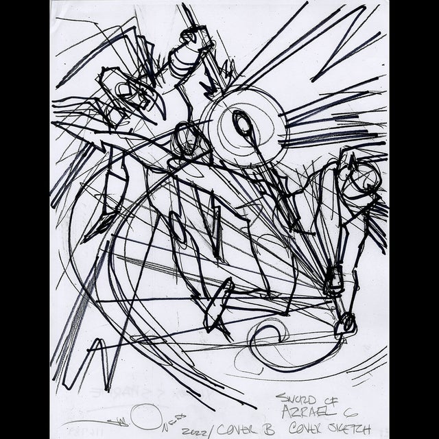 116789 - Walt Simonson - Sword of Azrael 6 Cover Sketch Comic Art
