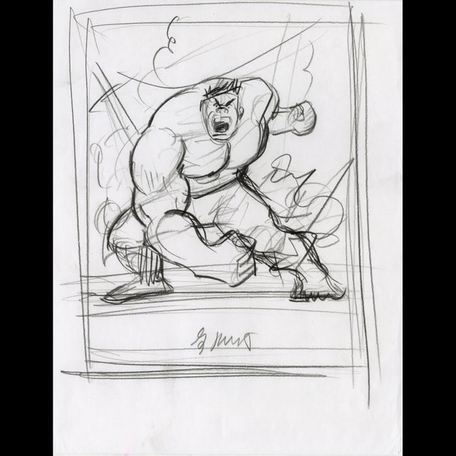 Hulk - '94 Marvel Masterpieces Sketch - Greg Hildebrandt  122369 Comic Art