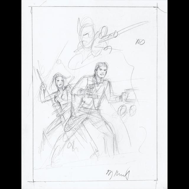 Guardians of the Galaxy Cover - Rough Layout Sketch - Greg Hildebrandt - 111678 Comic Art